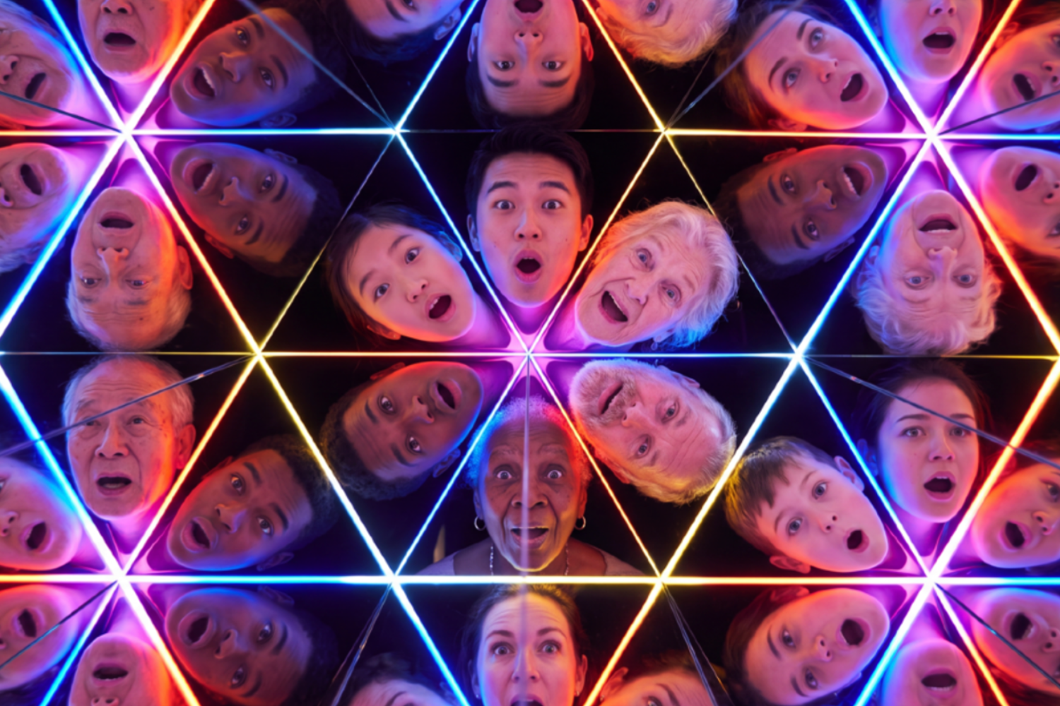 Wide range of people of different ages enjoying the illusions at Twist Museum